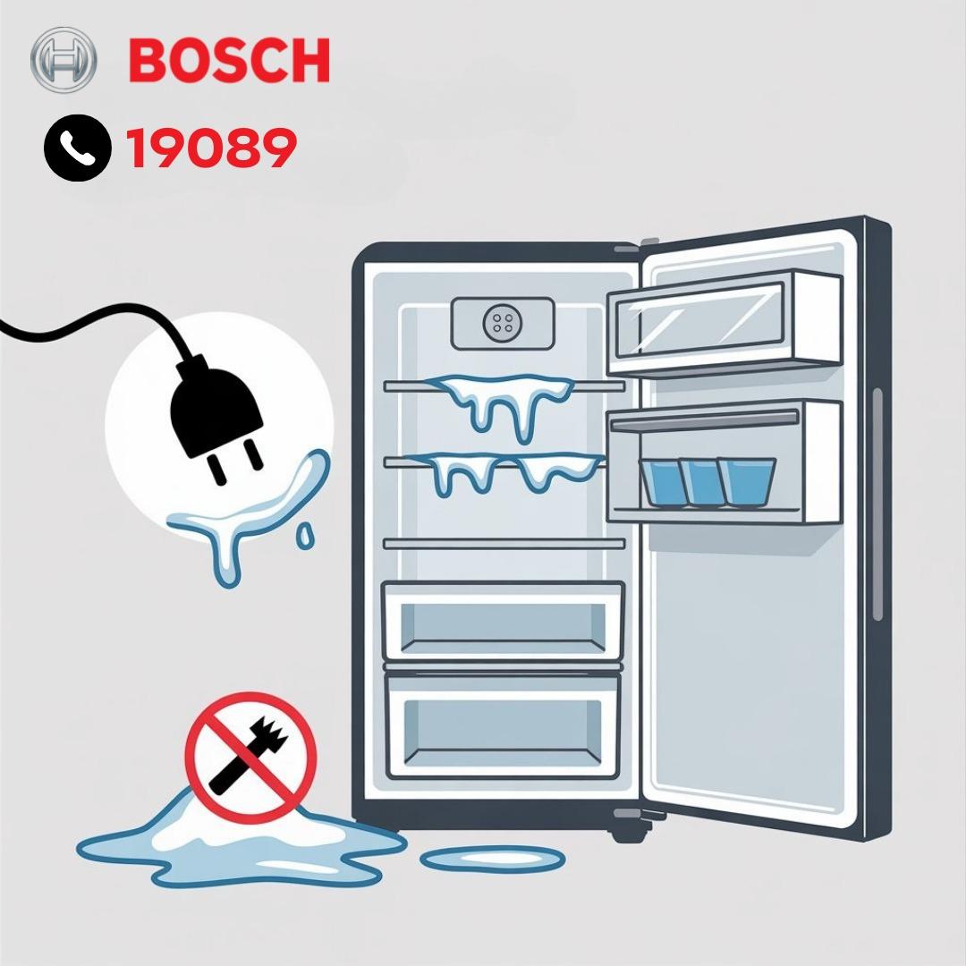 إزالة الثلج المتراكم داخل ثلاجة بوش إزالة الثلج المتراكم داخل ثلاجة بوش